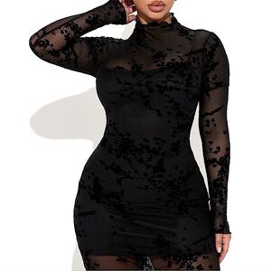 Vestique sheer mesh burnout floral maxi dress